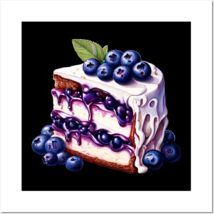 A Delicious Piece Of A Blueberry Cake Posters and Art